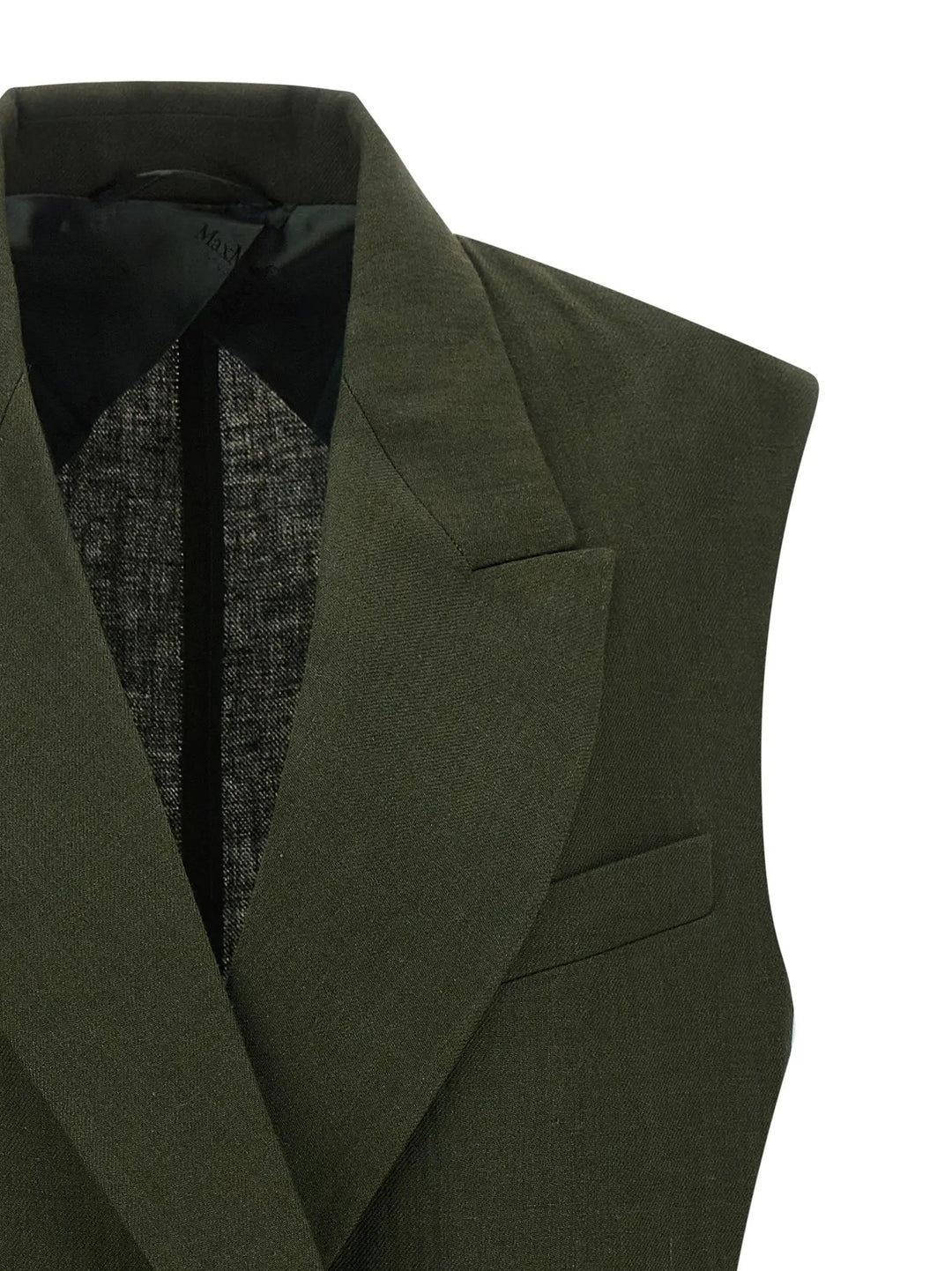 Max Mara Bicolor Linen Sleeveless Jacket