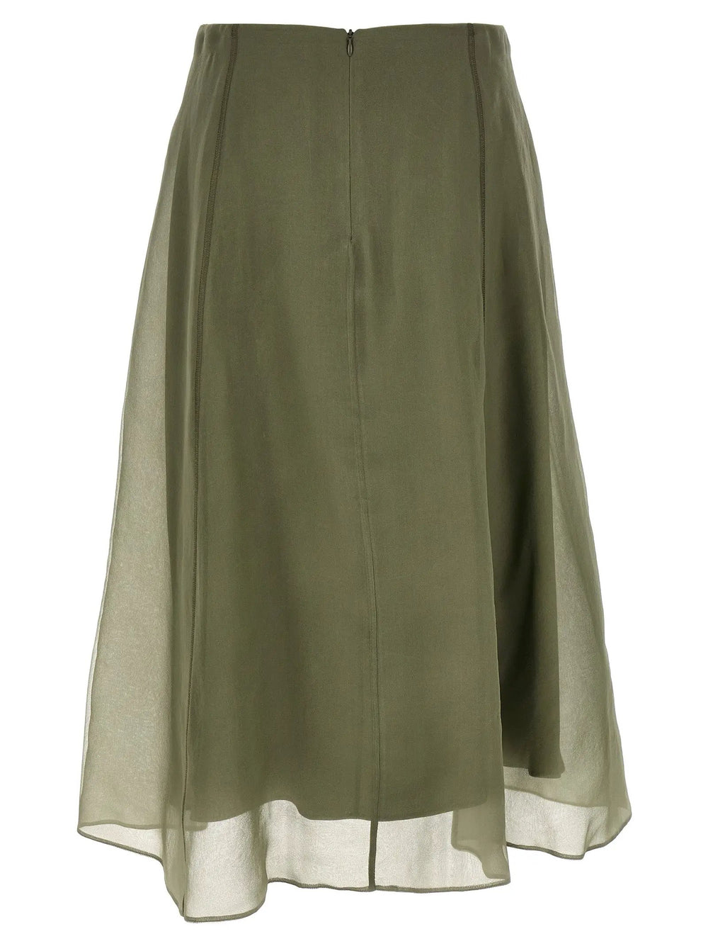 Brunello Cucinelli Sample Sale | Brunello Cucinelli Bicolor Silk Midi Skirt - | Designer outlet