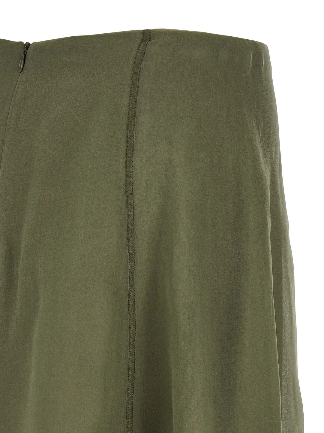 Brunello Cucinelli Bicolor Silk Midi Skirt