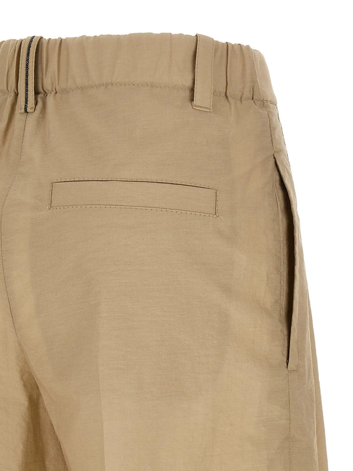 Brunello Cucinelli Beige Cotton Casual Pants