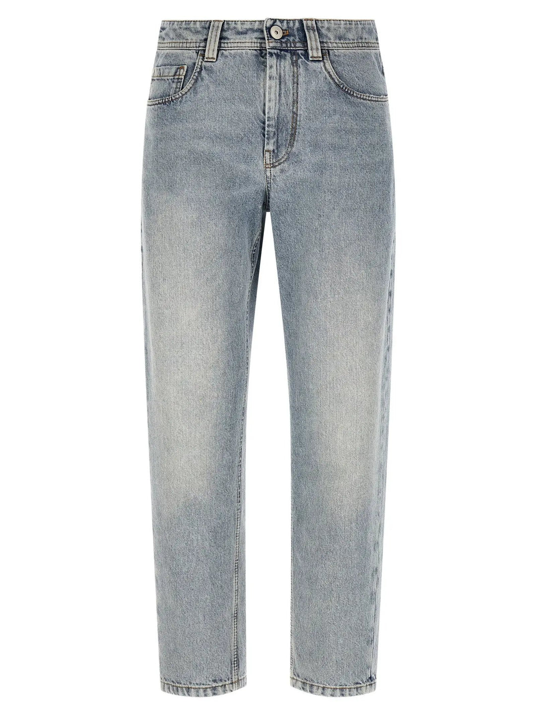 Brunello Cucinelli Blue Cotton Tapered Jeans