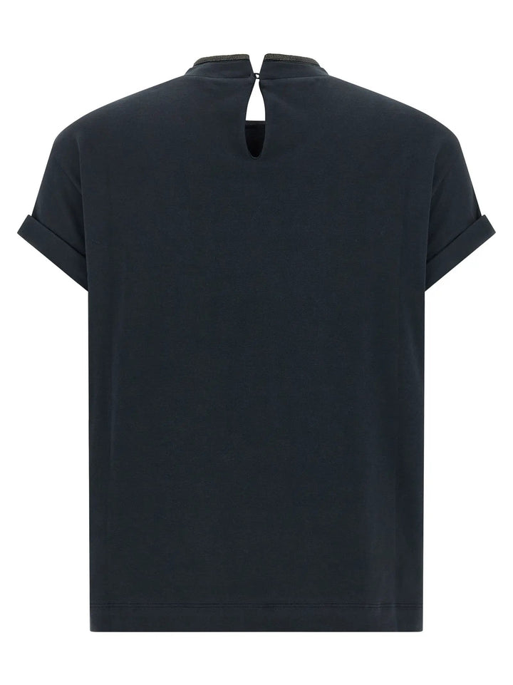 Brunello Cucinelli Blue Cotton T-Shirt