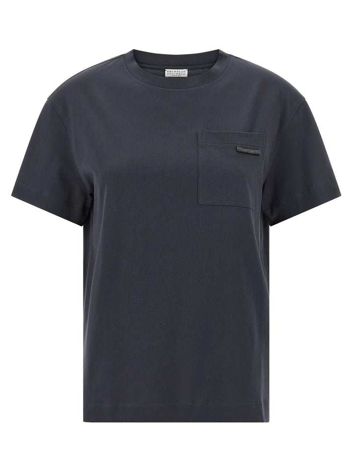 Brunello Cucinelli Blue Cotton T-Shirt