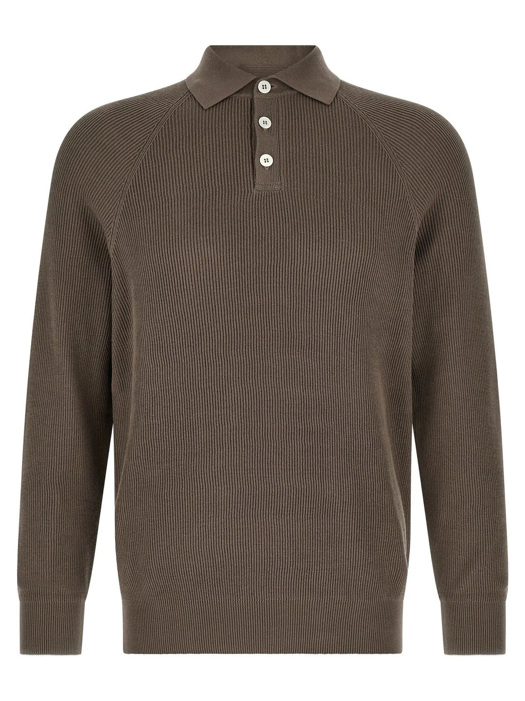 Brunello Cucinelli Brown Cotton Polo Shirt