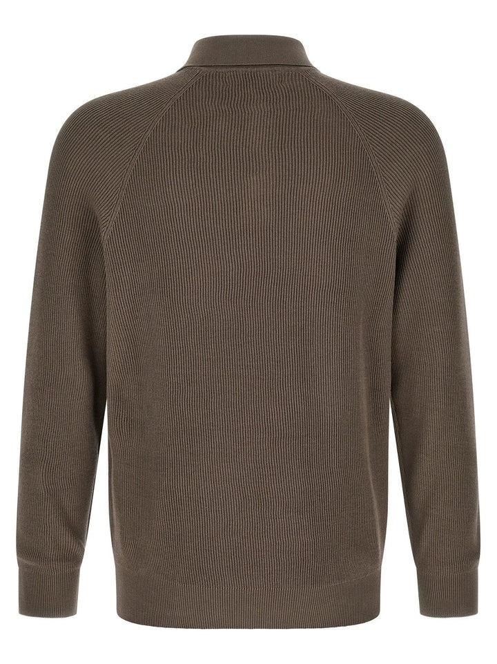 Brunello Cucinelli Brown Cotton Polo Shirt