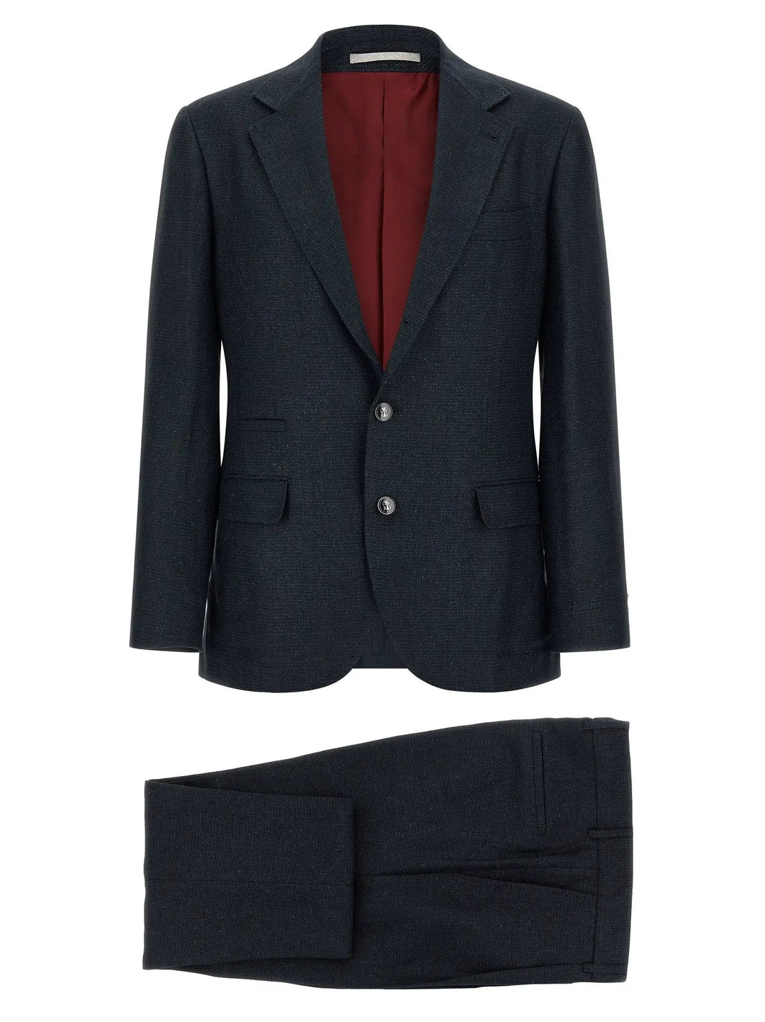 Brunello Cucinelli Blue Silk Two-Piece Suit