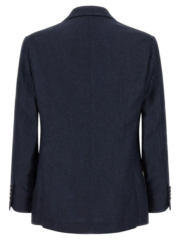 Brunello Cucinelli Blue Silk Two-Piece Suit