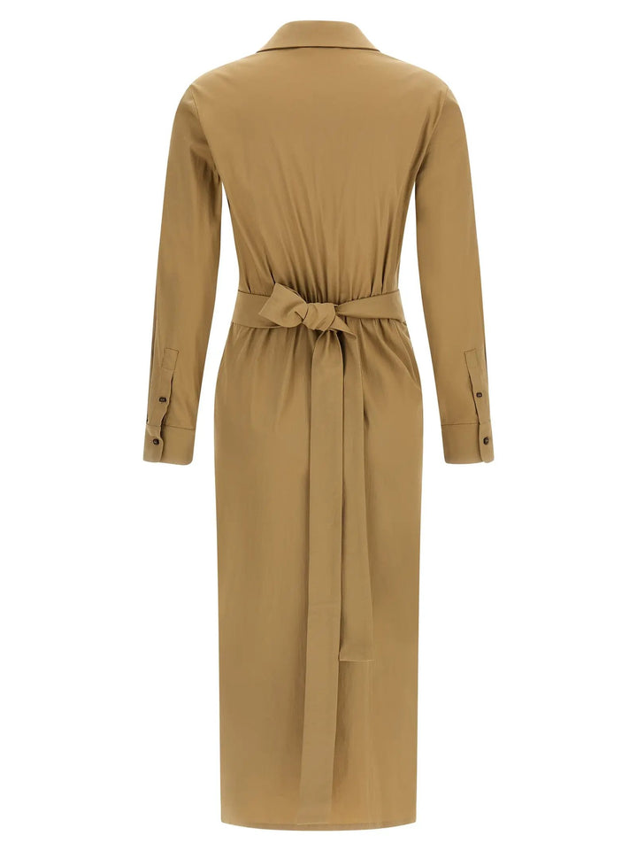 Max Mara Beige Cotton Midi Dress