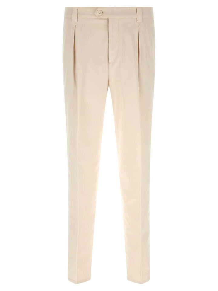 Brunello Cucinelli White Cotton Casual Pants
