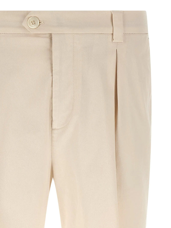 Brunello Cucinelli White Cotton Casual Pants