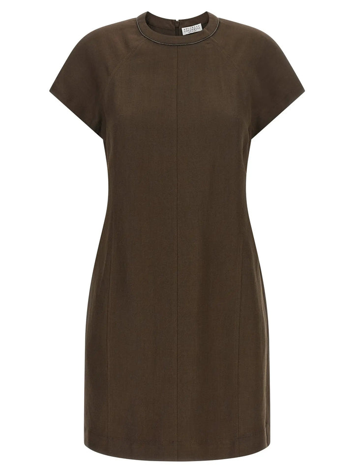 Brunello Cucinelli Brown Viscose Short Dress