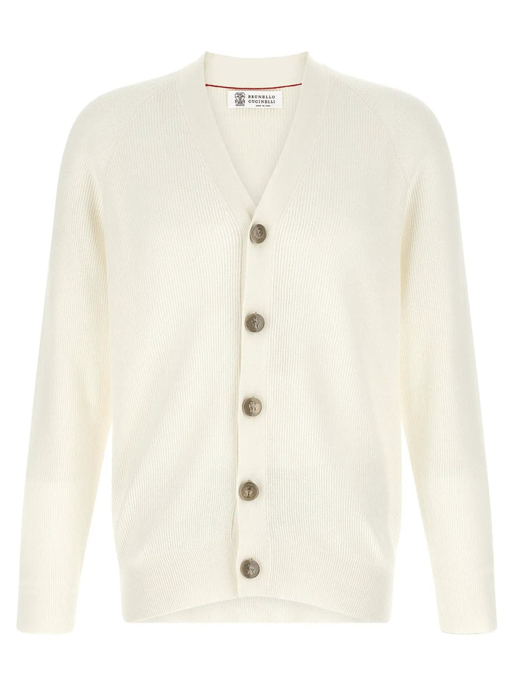 Brunello Cucinelli White Cotton Cardigan
