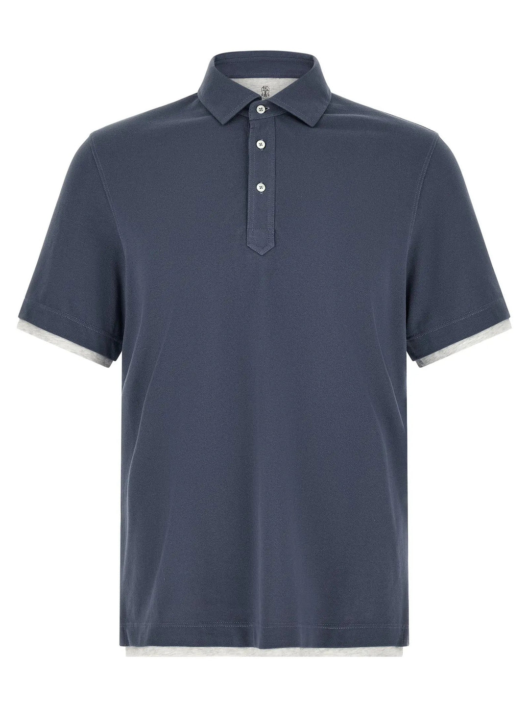 Brunello Cucinelli Blue Cotton Polo Shirt