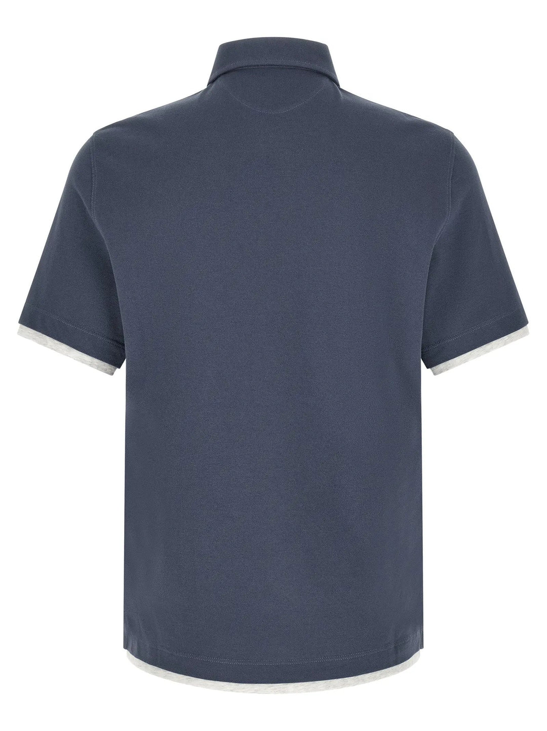 Brunello Cucinelli Blue Cotton Polo Shirt