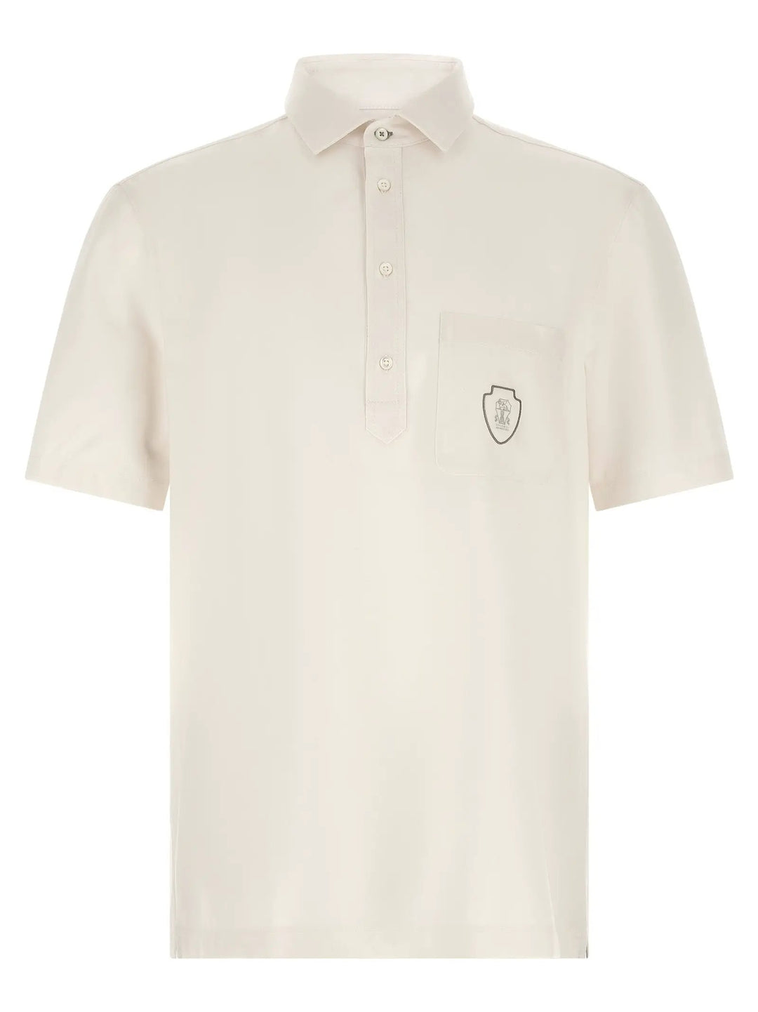 Brunello Cucinelli White Virgin Wool Polo Shirt
