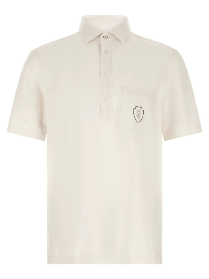 Brunello Cucinelli White Virgin Wool Polo Shirt