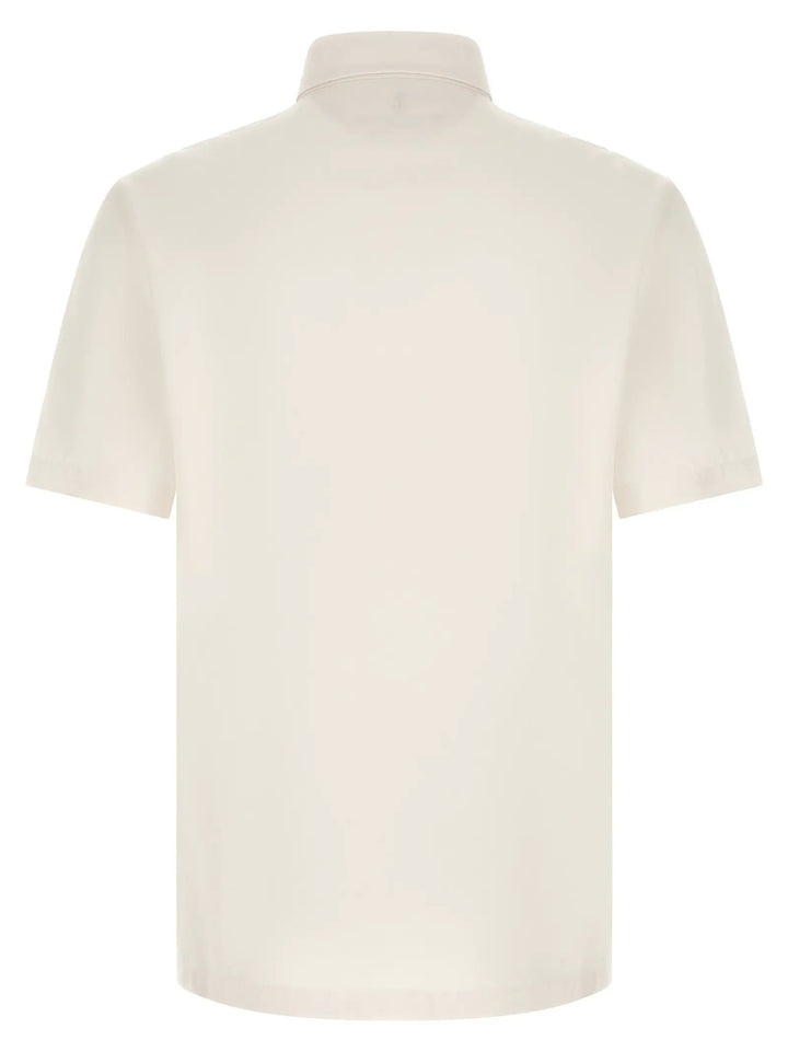 Brunello Cucinelli White Virgin Wool Polo Shirt
