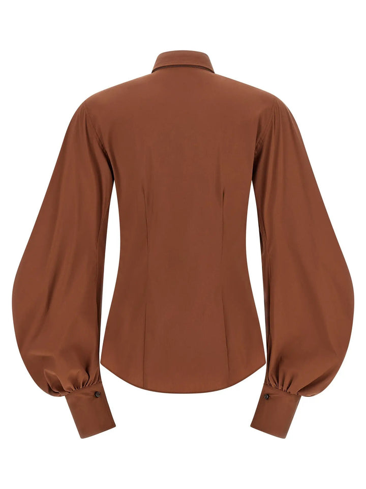 Brunello Cucinelli Brown Cotton Blouse