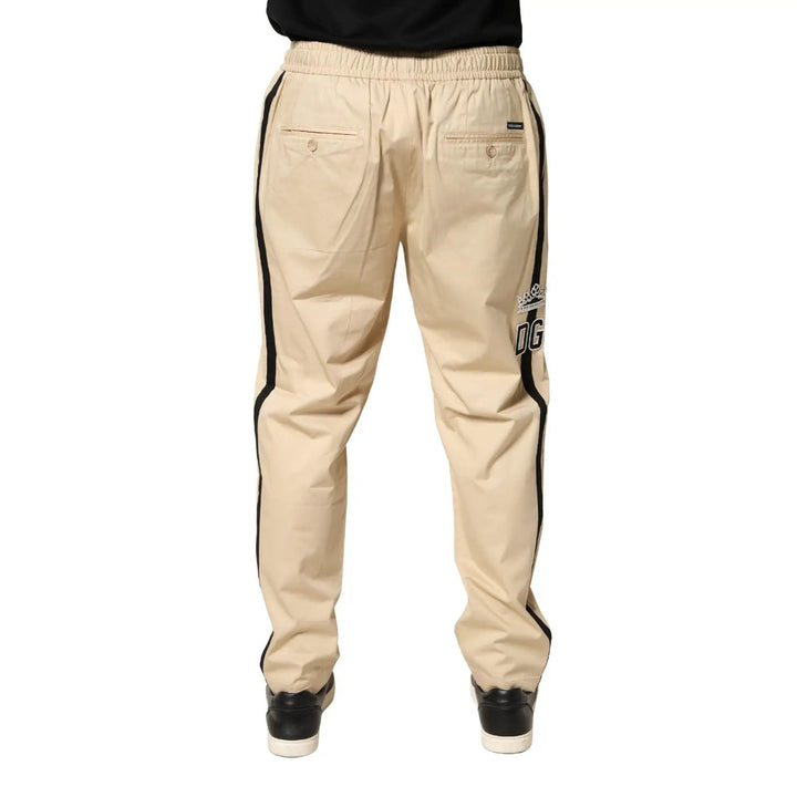 Dolce &amp; Gabbana Sample Sale | Dolce &amp; Gabbana Beige Cotton Skinny Men Jogger Trouser Pants - | Designer outlet