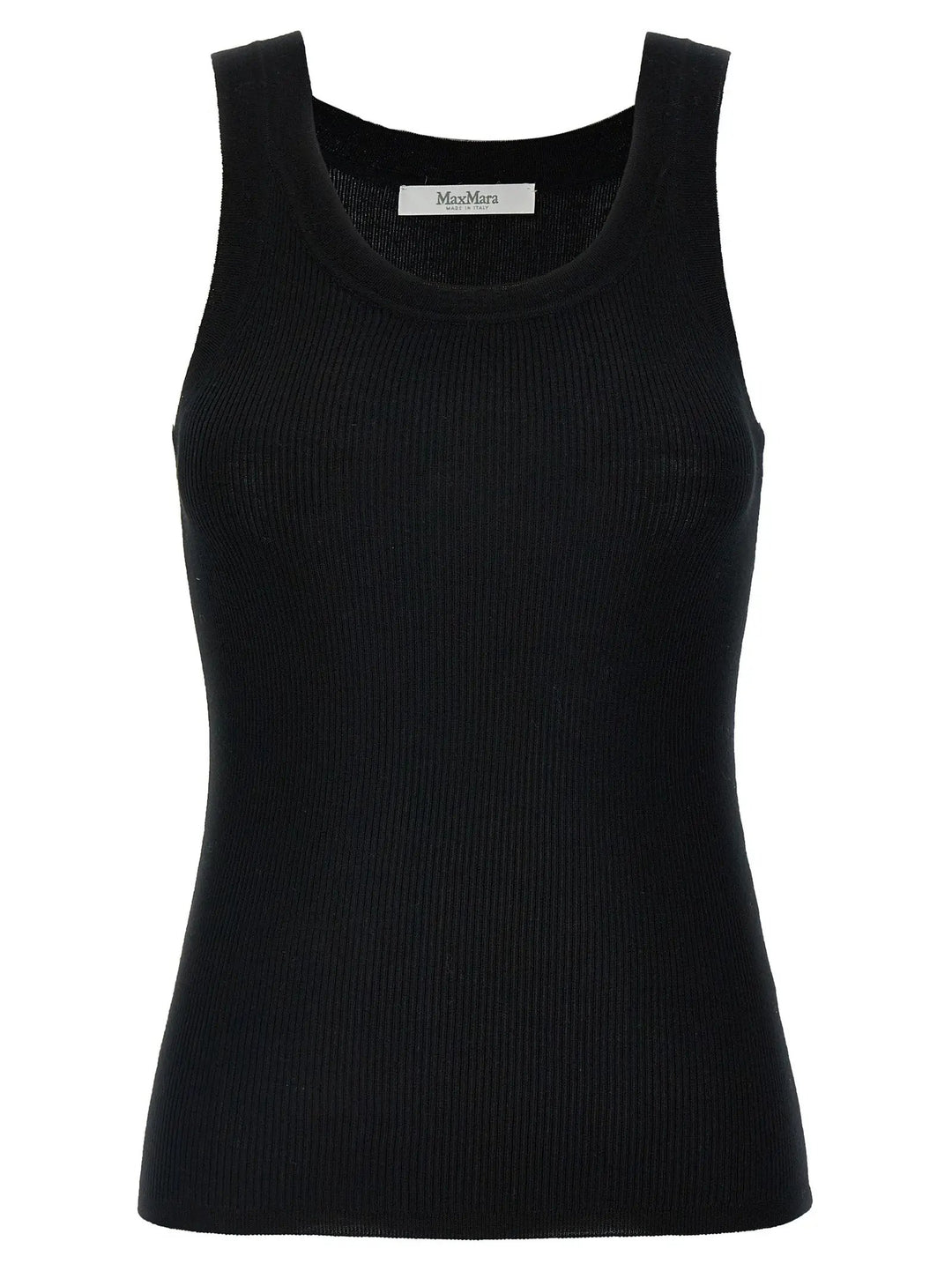 Max Mara Sample Sale | Max Mara Black Virgin Wool Sleeveles T-Shirt - | Designer outlet