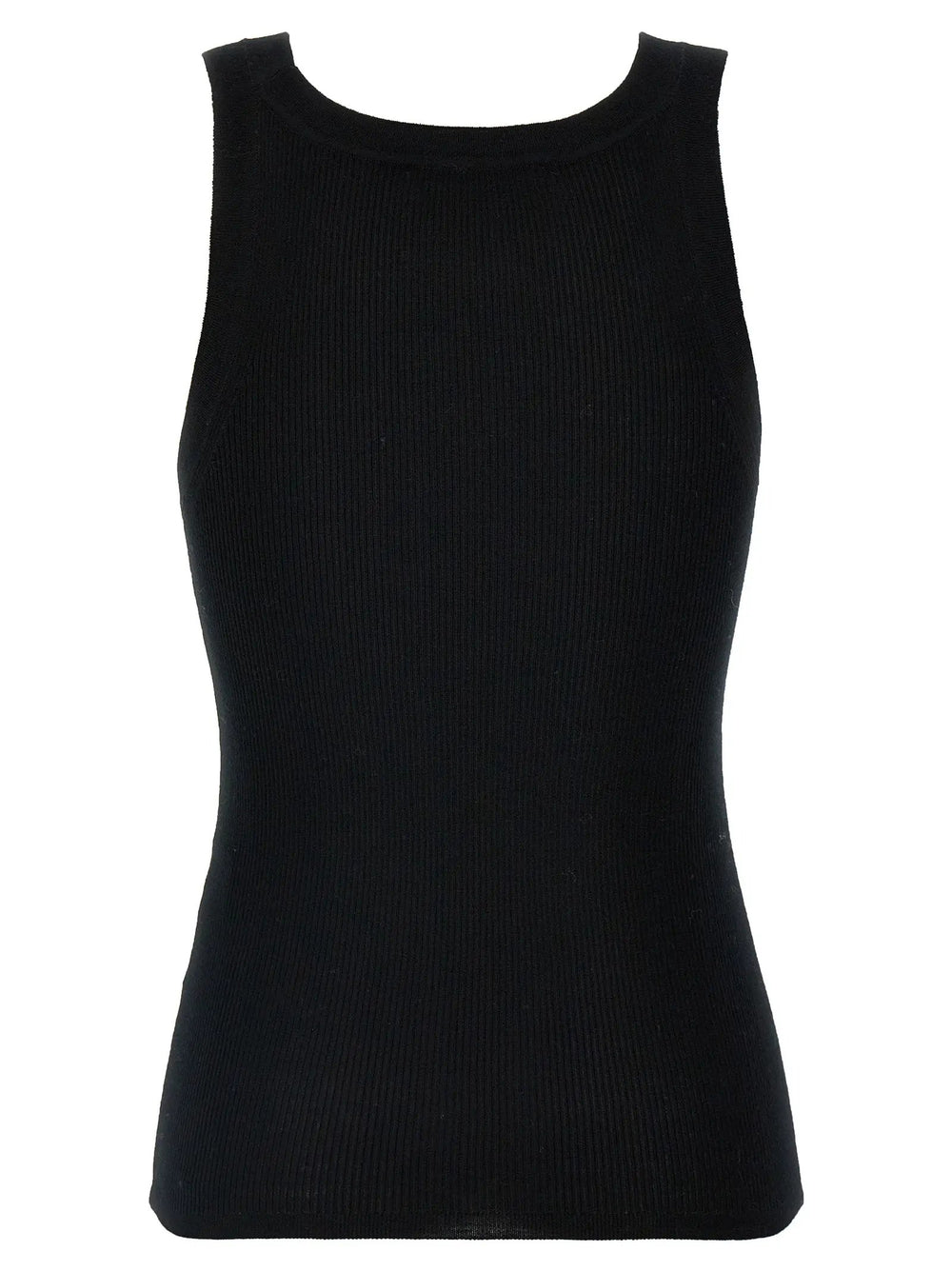 Max Mara Sample Sale | Max Mara Black Virgin Wool Sleeveles T-Shirt - | Designer outlet