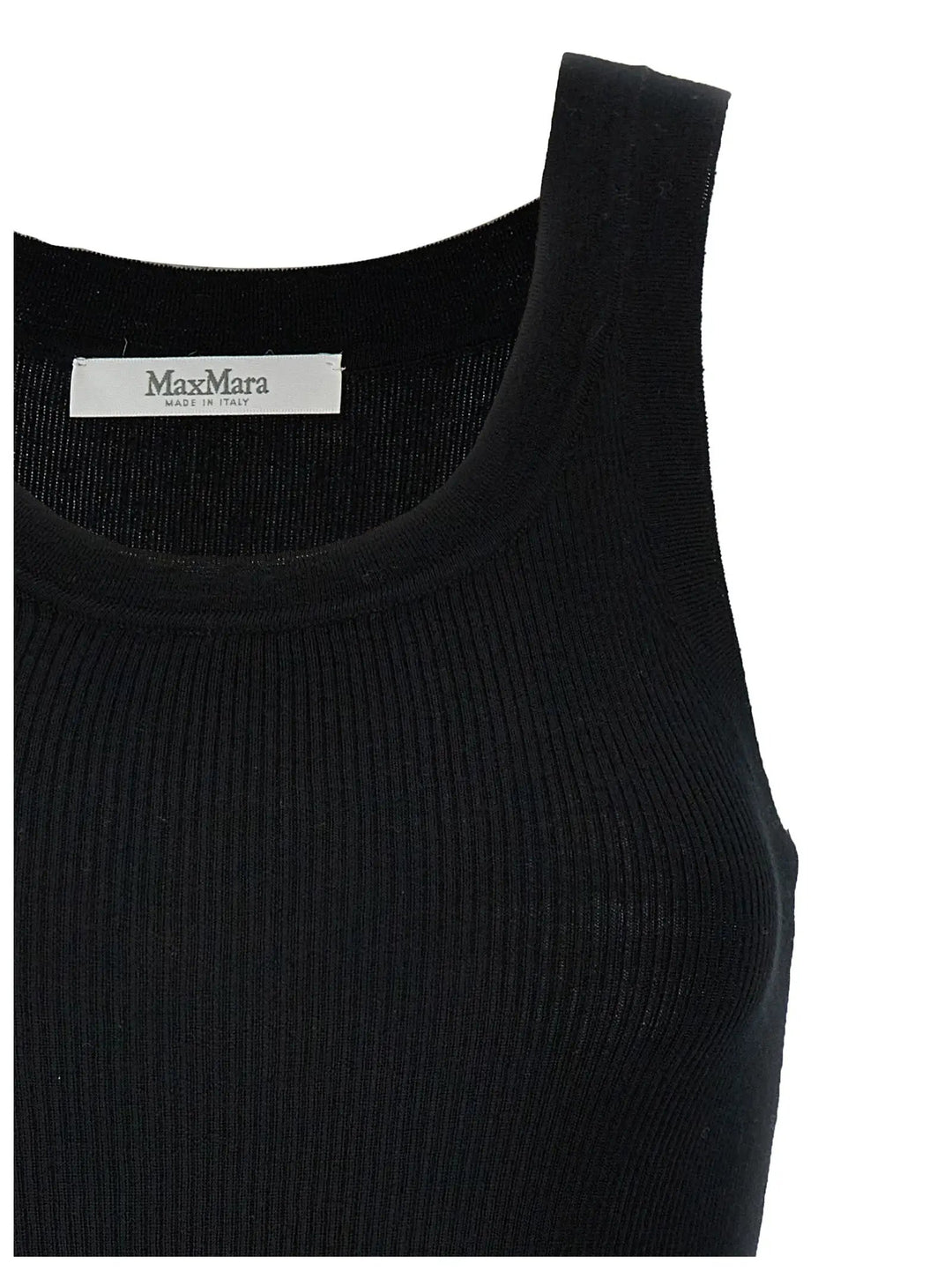 Max Mara Sample Sale | Max Mara Black Virgin Wool Sleeveles T-Shirt - | Designer outlet