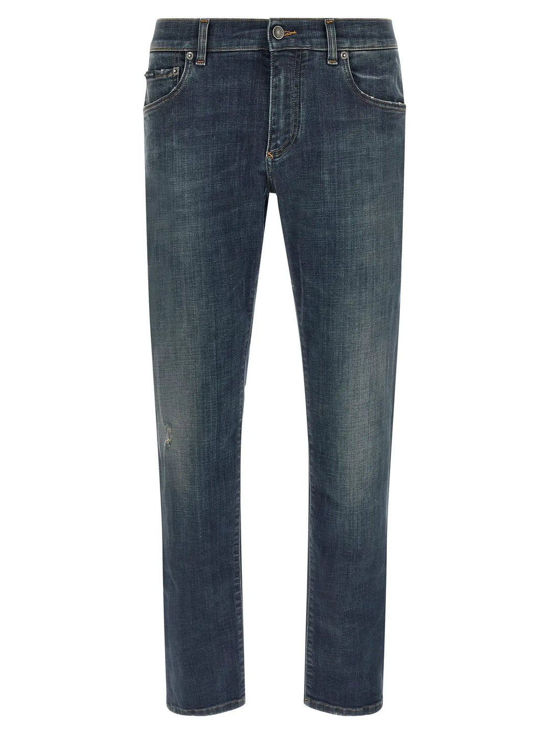 Dolce &amp; Gabbana Blue Cotton Straight-Leg Jeans