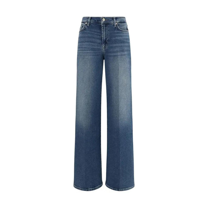 7FOR Blue Cotton Flared Jeans