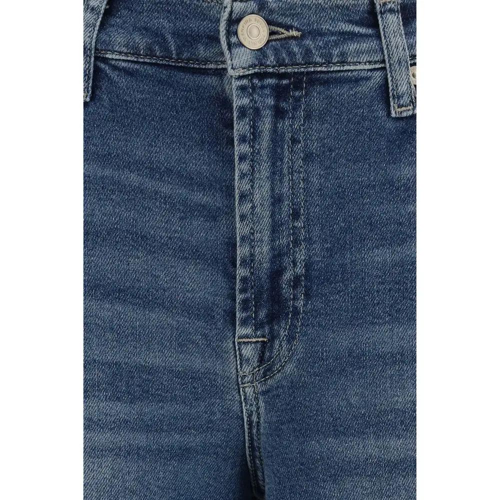 7FOR Blue Cotton Flared Jeans