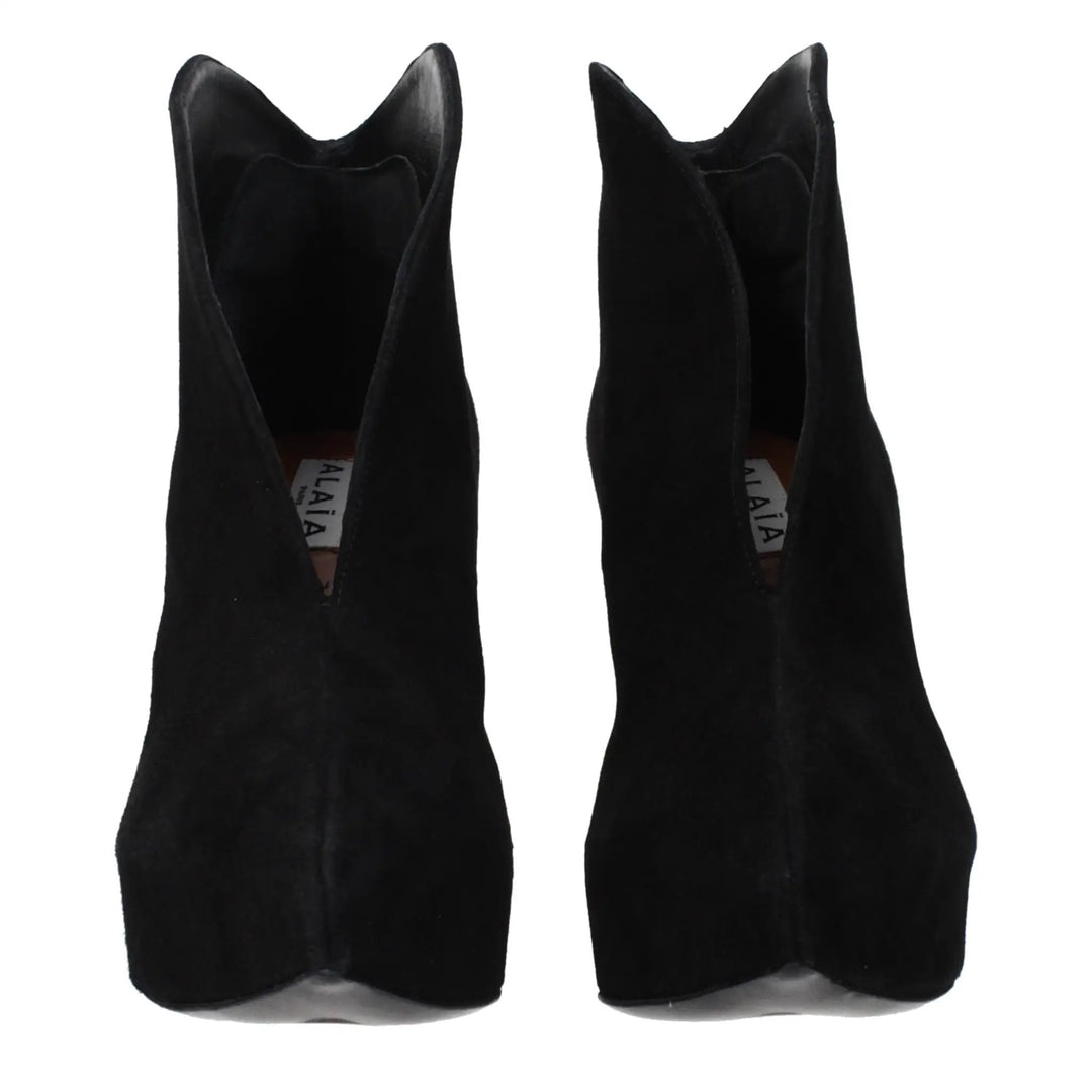 Alaïa Black Leather Ankle Boots