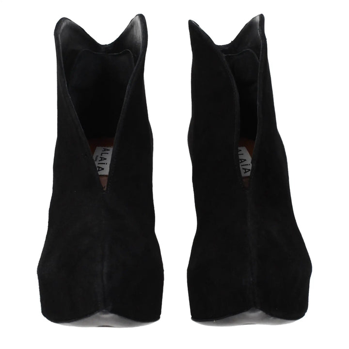 Alaïa Black Leather Ankle Boots