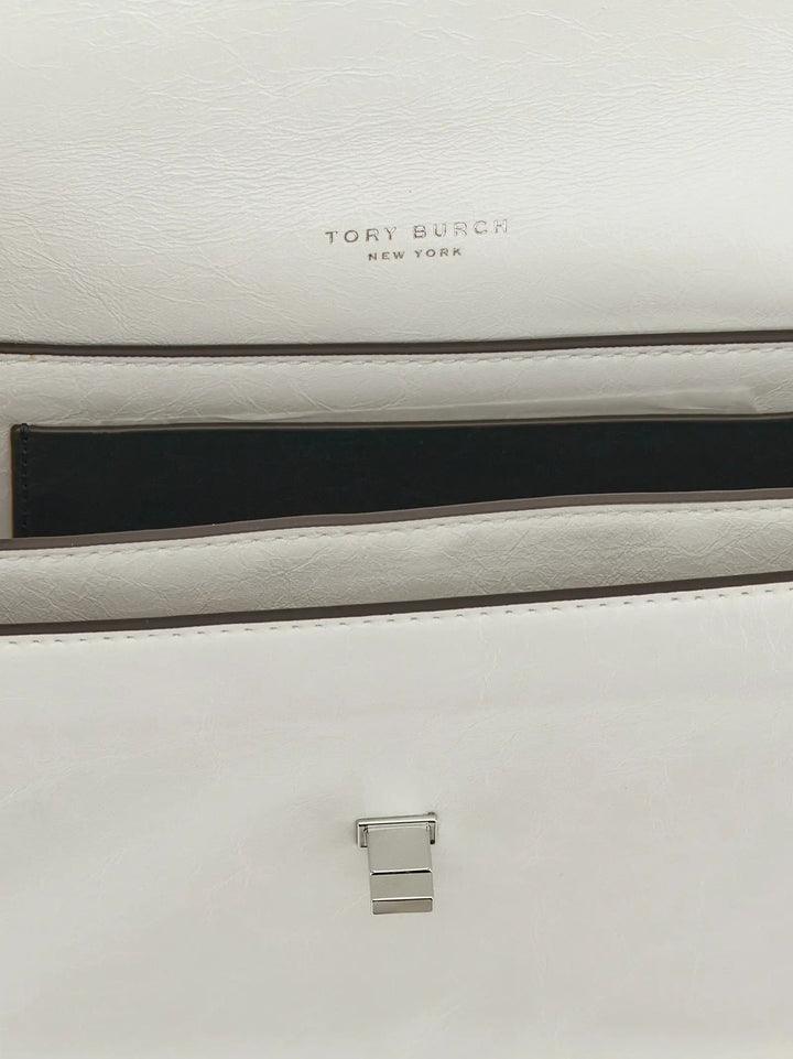 Tory Burch White Lamb Leather Shoulder Bag