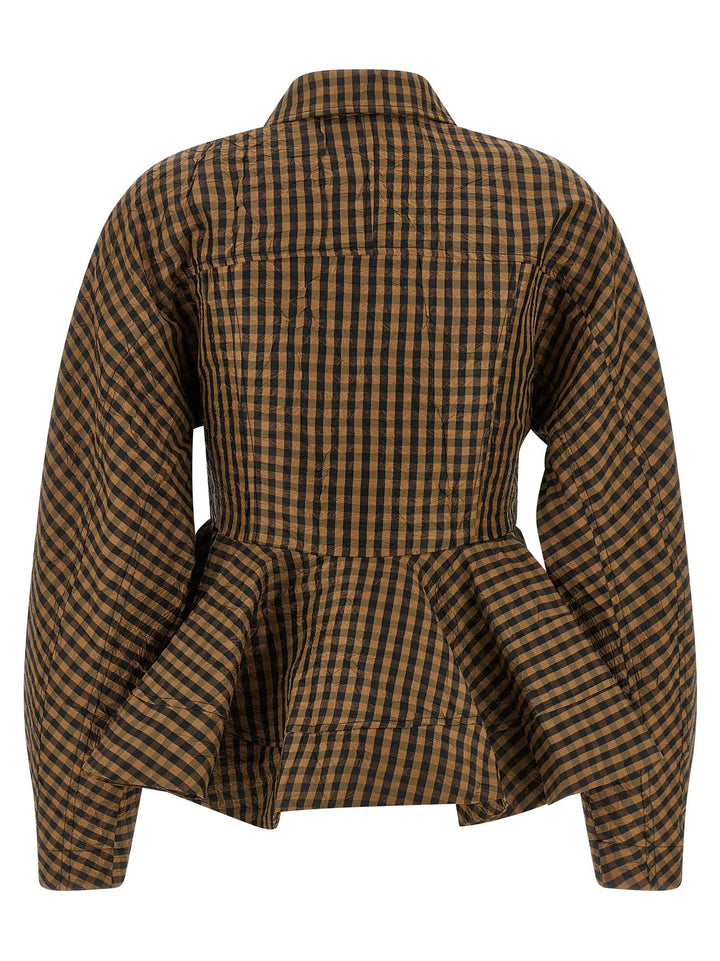 Ganni Brown Recycled Polyester Blouse