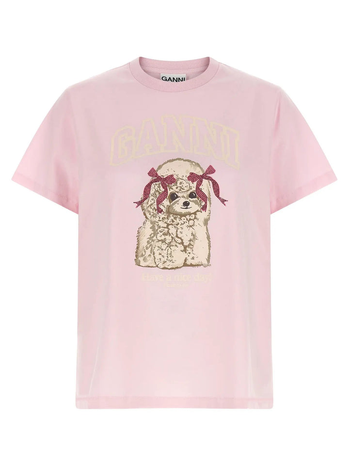 Ganni Multicolor Organic Cotton T-Shirt