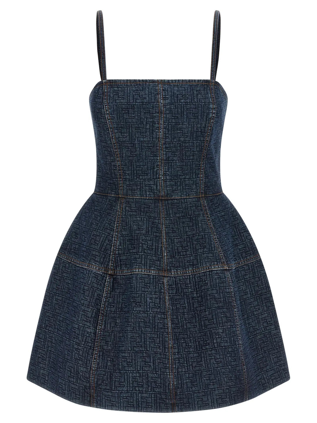 Fendi Blue Cotton Short Dress