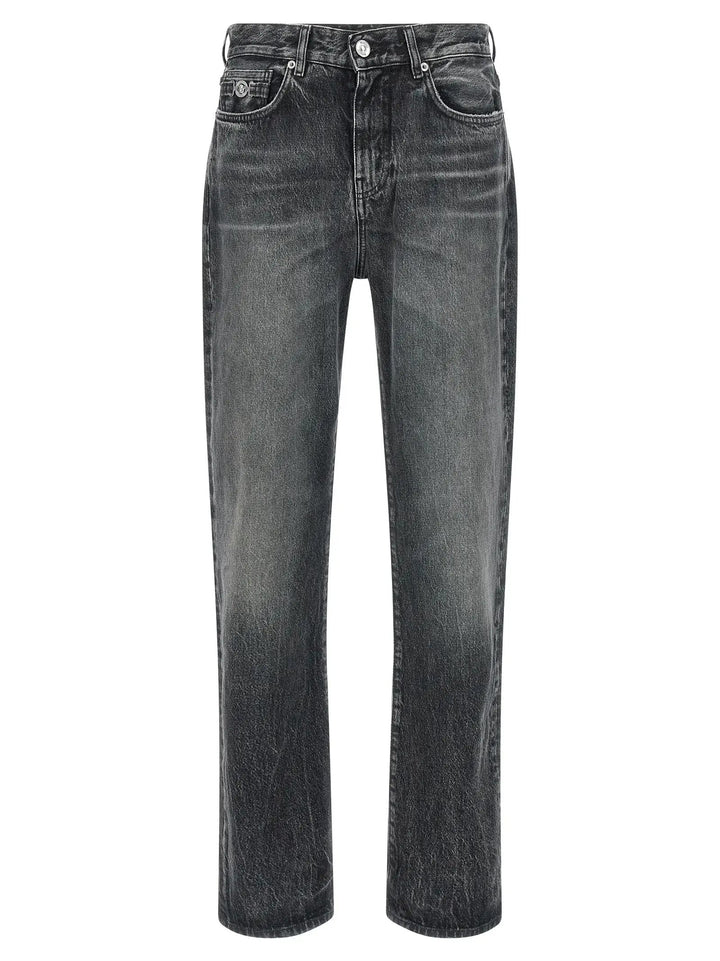 Versace Gray Cotton Straight-Leg Jeans