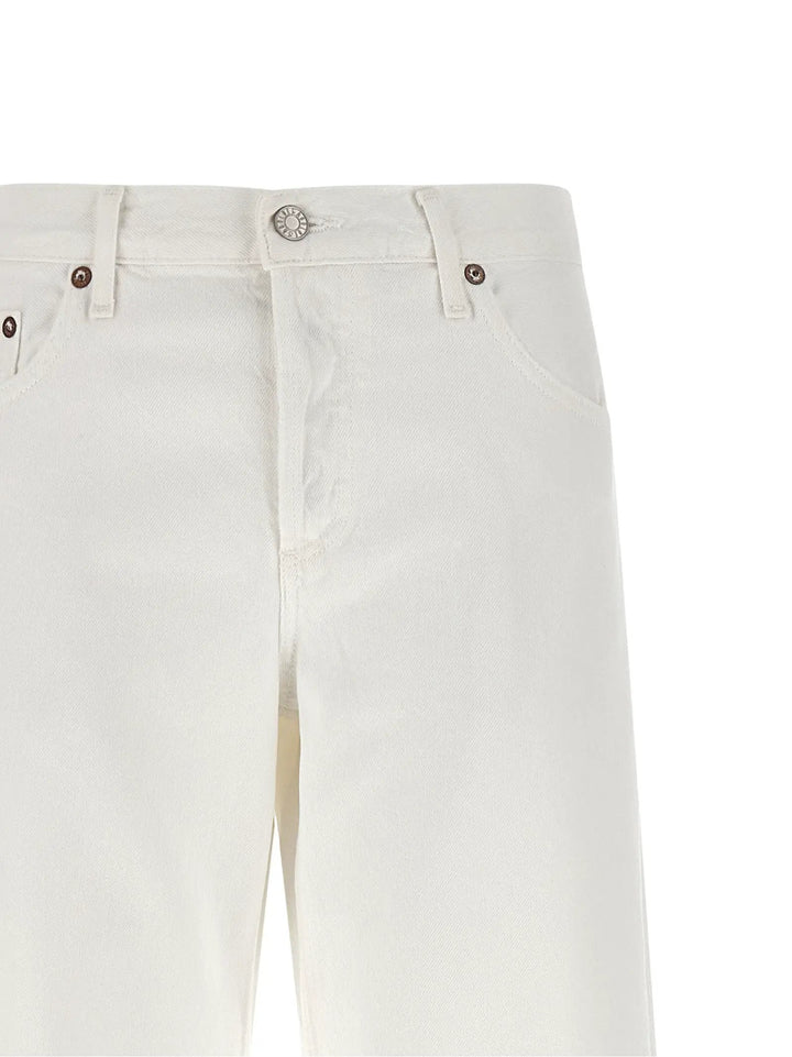 Agolde White Cotton Jeans Denim