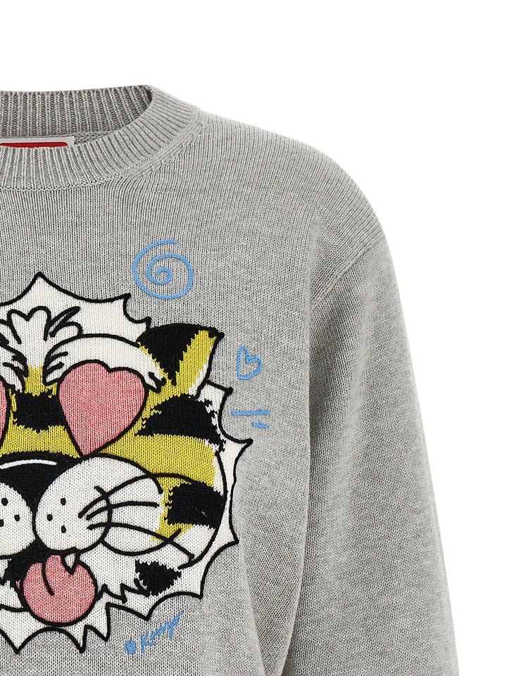 Kenzo Gray Wool Cardigan