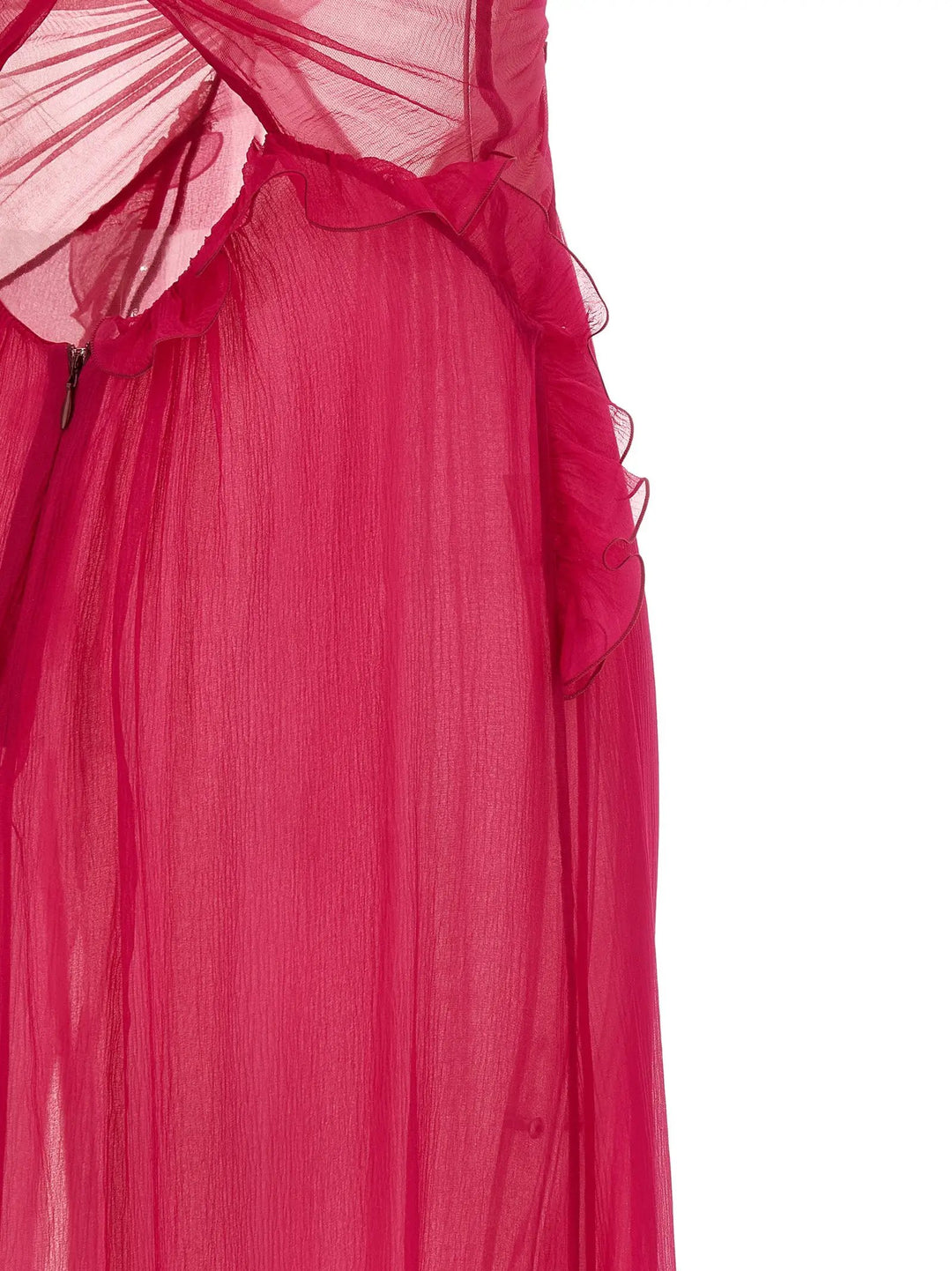 Nensi Dojaka Fuchsia Silk Long Dress