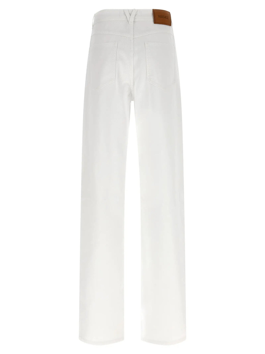 Versace White Cotton Straight-Leg Jeans