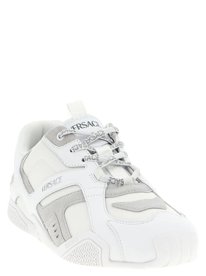 Versace White Calfskin Athletic Sneakers