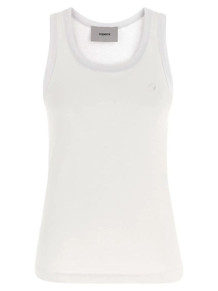 Coperni White Cotton Sleeveles T-Shirt