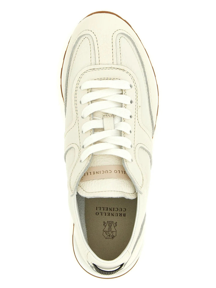 Brunello Cucinelli White Goatskin Athletic Sneakers