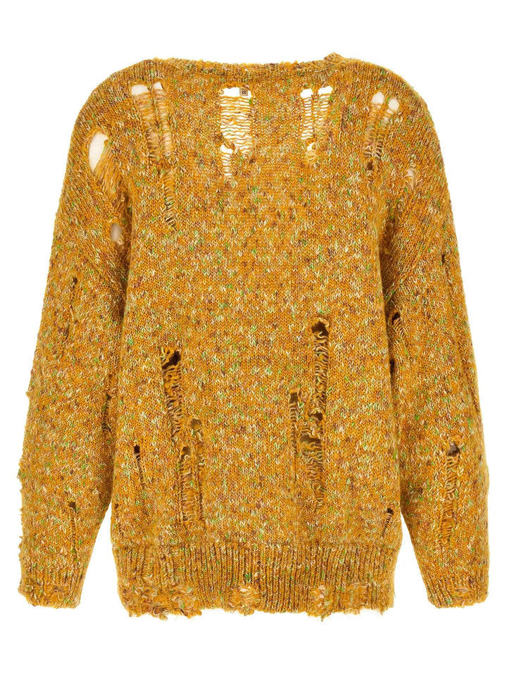 R13 Bicolor Alpaca Leather Cardigan