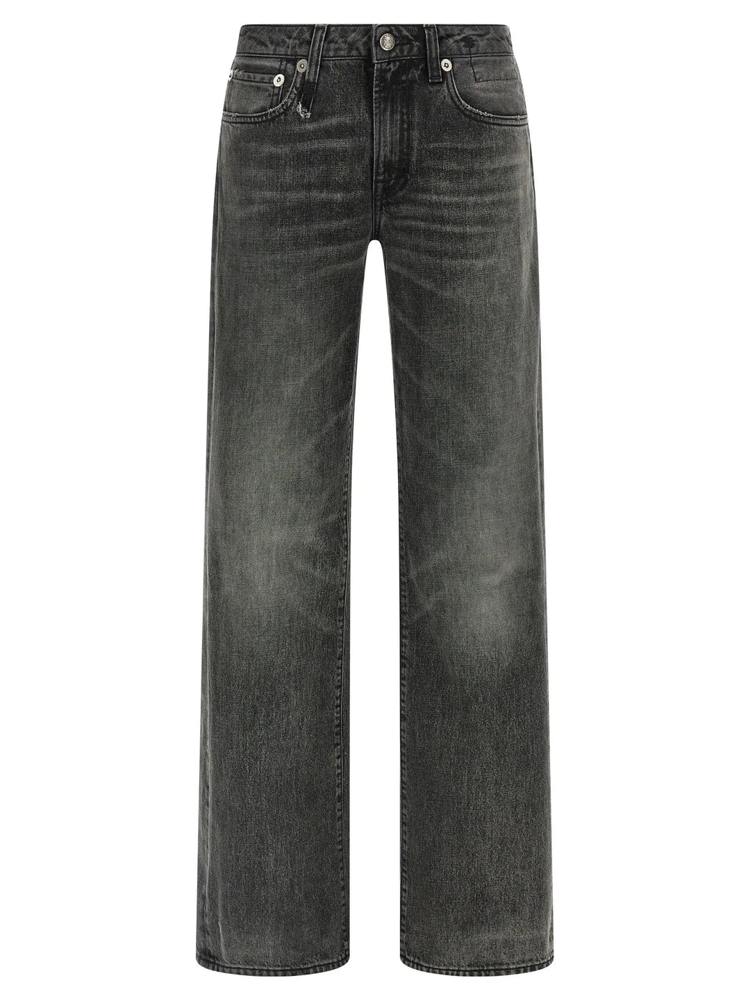 R13 Gray Cotton Straight-Leg Jeans