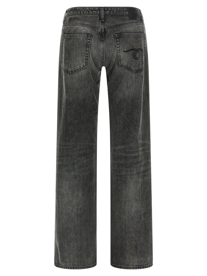 R13 Gray Cotton Straight-Leg Jeans