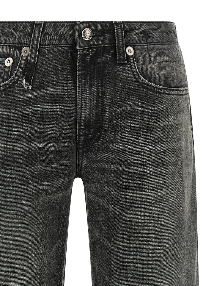 R13 Gray Cotton Straight-Leg Jeans