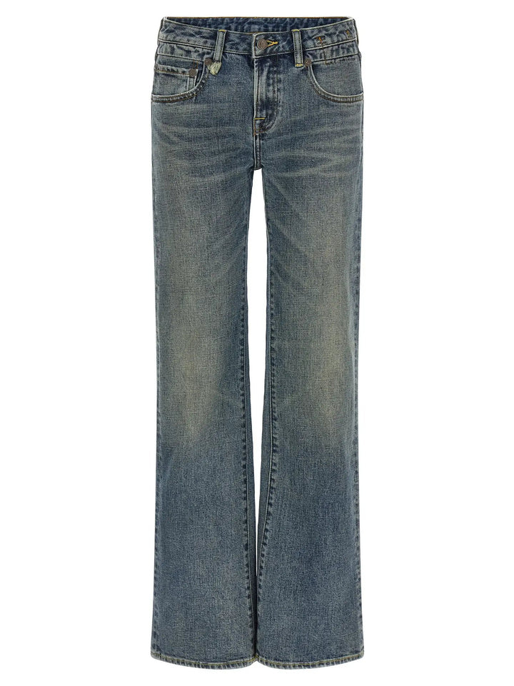 R13 Blue Cotton Flared Jeans