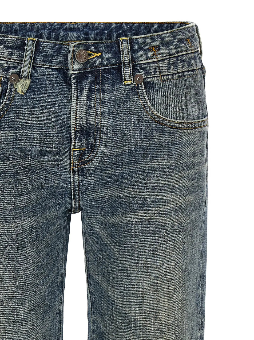 R13 Blue Cotton Flared Jeans