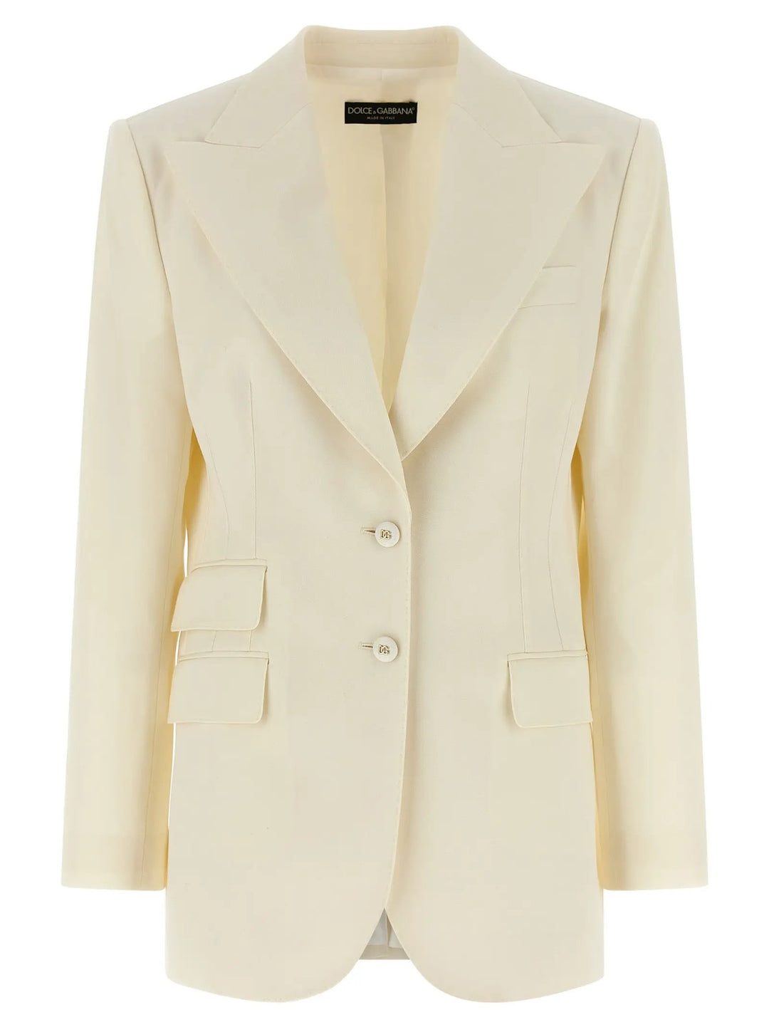 Dolce &amp; Gabbana White Virgin Wool Blazer